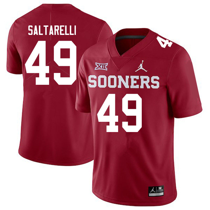 Men #49 Dane Saltarelli Oklahoma Sooners Jordan Brand College Football Jerseys Sale-Crimson
